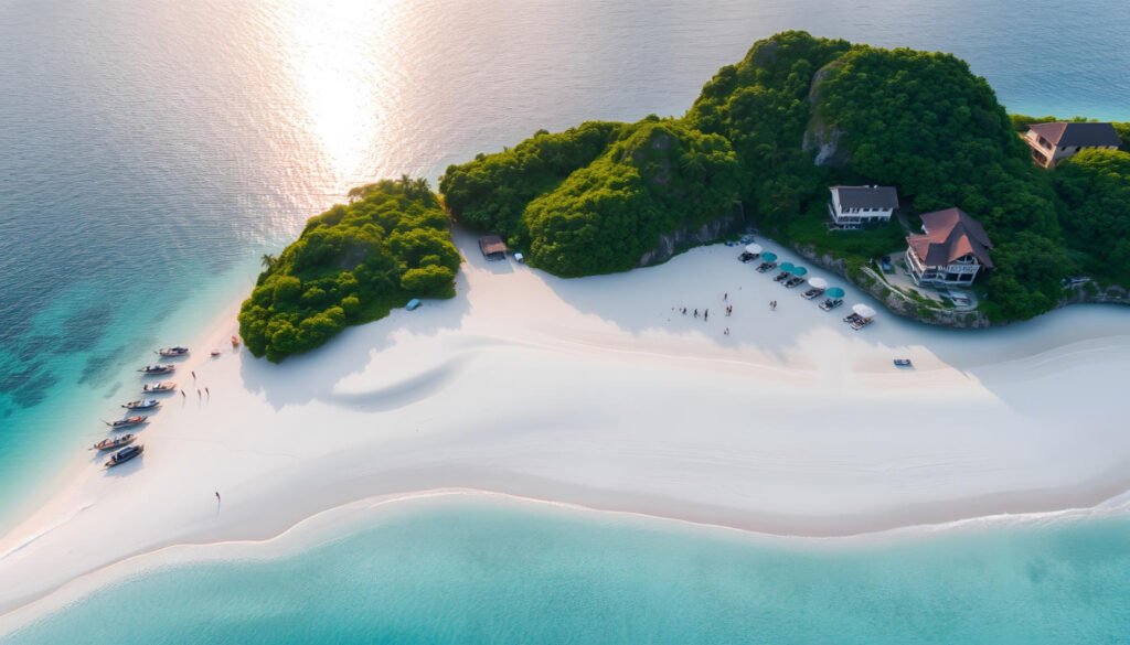 Philippines beach Aerial view of beach in Coron Palawan