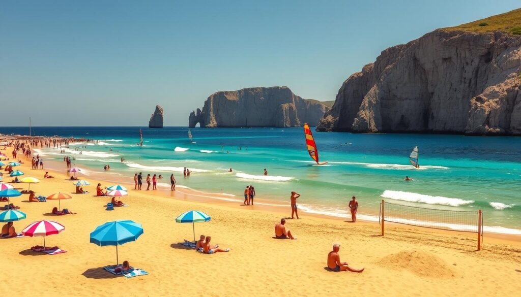 Beach activities in Greece