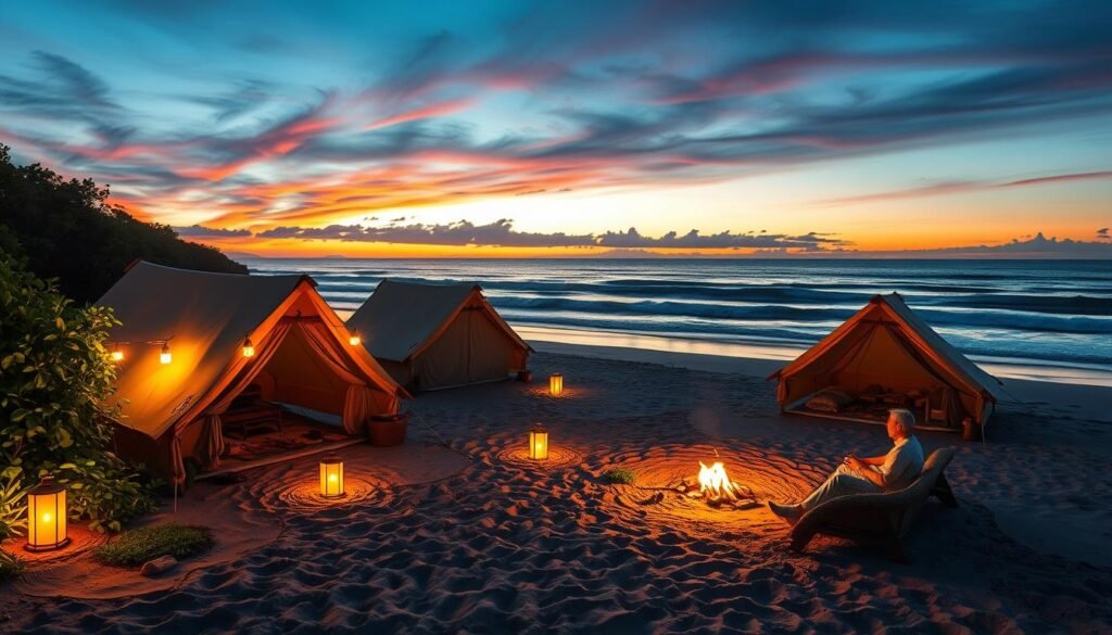 Eco-friendly beachside camping
