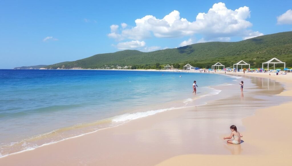 Family-friendly beach in Greece