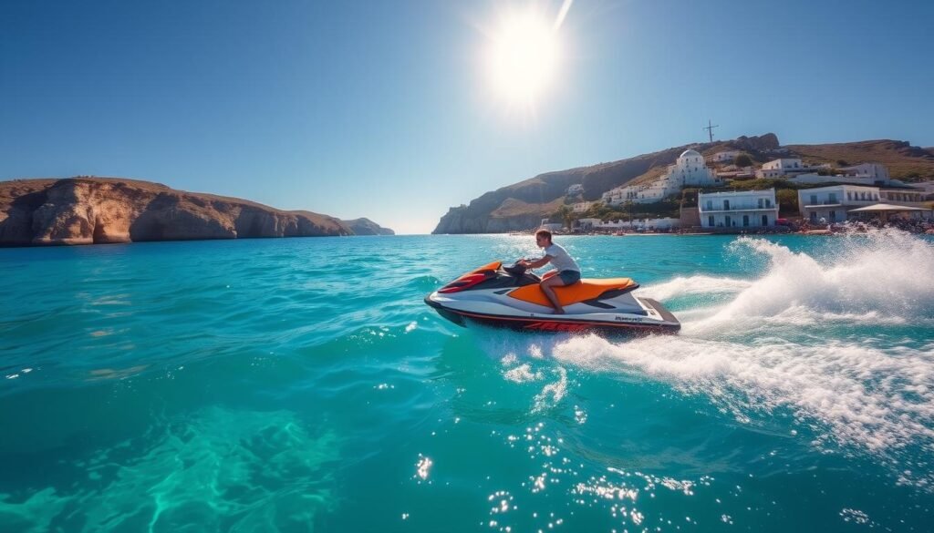 Jet skiing in Greece